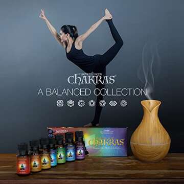 Chakras Relaxation Essential Oils Set of 7 - Concentrated Natural Oils for Diffuser, Massage, Reflec...