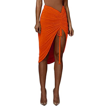 PRIMODA Women's Stylish Asymmetrical Midi Skirt - Versatile & Trendy