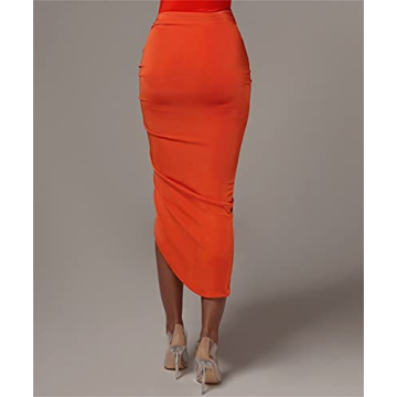 PRIMODA Women's Stylish Asymmetrical Midi Skirt - Versatile & Trendy