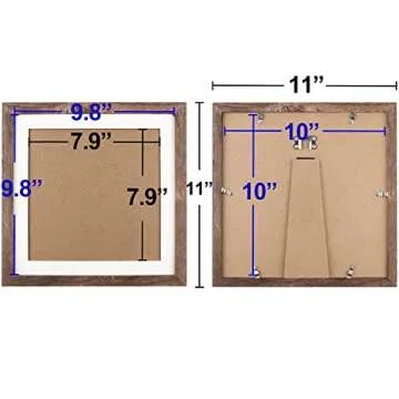 TOFOREVO 10x10 Square Picture Frames Set of 6 Rustic Wood Grain Photo Frame for Gallery Wall Mounting or Tabletop Display