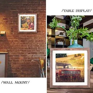 TOFOREVO 10x10 Square Picture Frames Set of 6 Rustic Wood Grain Photo Frame for Gallery Wall Mounting or Tabletop Display