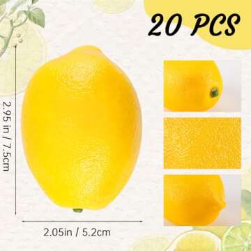 Toopify 20pcs Artificial Lemons for Home Decor