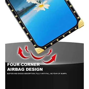 Grehge e Luxury iPhone 13 Pro Max Case for Girls Women, Cute Aesthetic Classic Pattern Leather Back Garden Sculpture Outdoor Decoration