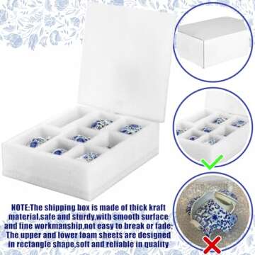 Dandat 8 Pcs Chinoiserie Bud Vases Ceramic Small Blue and White Floral Chinese Porcelain Vase Set for Shelf Table Centerpieces Home Decor(Vintage)