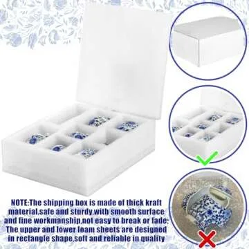 Dandat 8 Pcs Chinoiserie Bud Vases Ceramic Small Blue and White Floral Chinese Porcelain Vase Set for Shelf Table Centerpieces Home Decor(Vintage)