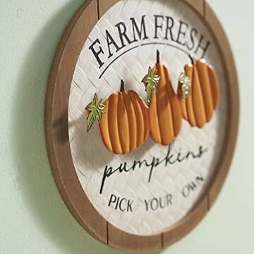 HOMirable Fall Wooden Sign for Thanksgiving & Autumn Decor
