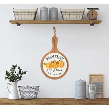 HOMirable Fall Wooden Sign for Thanksgiving & Autumn Decor