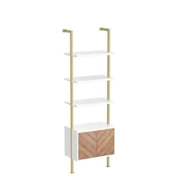 Nathan James Theo Modern Bookcase with Chic Herringbone Design