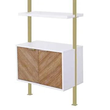 Nathan James Theo Modern Bookcase with Chic Herringbone Design