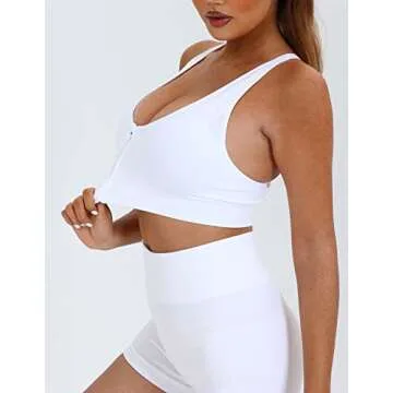 AKAMC Women's Zip Front Sport Bras,Adjustable Straps Padded Criss Cross Cropped Bras for Yoga Workout Fitness,X-Large