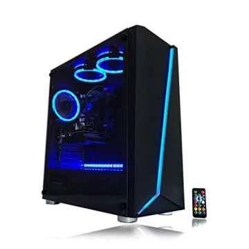Alarco Gaming PC Desktop Computer Intel i5 3.10GHz,8GB Ram,1TB Hard Drive,Windows 10 pro,WiFi Ready,Video Card GTX 650 1GB, 3 RGB Fans with Remote