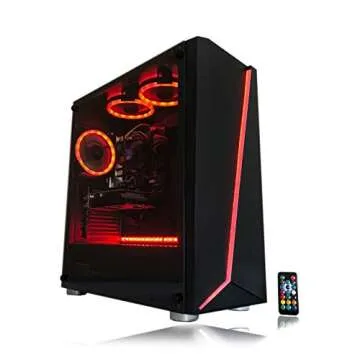 Alarco Gaming PC Desktop Computer Intel i5 3.10GHz,8GB Ram,1TB Hard Drive,Windows 10 pro,WiFi Ready,Video Card GTX 650 1GB, 3 RGB Fans with Remote