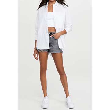 AUTOMET Womens Button Fly Jean Shorts Summer Casual High Waisted Lounge Denim Shorts Stretch Raw Hem...