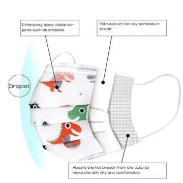 Adorable Dinosaur Kids Face Bandanas for School