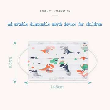 Jiaolun Cute Dinosaur Kids Face Breathable Bandanas Children Students Outdoor Back to School Supplies( 50 Pcs )