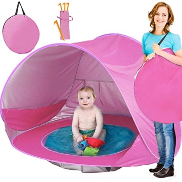 Baby Beach Tent, Pop Up Portable Sun Shelter with Pool, 50+ UPF UV Protection & Waterproof 300MM, Su...