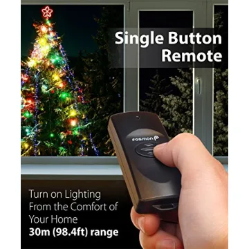 Fosmon WavePoint Wireless Remote Control Outdoor Electrical Outlet Switch Weatherproof Heavy Duty 3-Prong Plug-in ETL Listed (Battery Included) 1 Pack