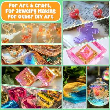 SigWong Epoxy Resin - 17.6OZ Newly Crystal Clear Coating Kit, Not Yellowing No Bubble Self Leveling Easy Mix 1:1 Ratio, 2 Part Casting Resin for Art, Craft, Jewelry Making, River Tables, DIY Gifts