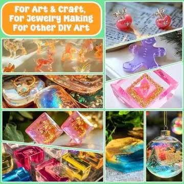 SigWong Epoxy Resin - 17.6OZ Newly Crystal Clear Coating Kit, Not Yellowing No Bubble Self Leveling Easy Mix 1:1 Ratio, 2 Part Casting Resin for Art, Craft, Jewelry Making, River Tables, DIY Gifts