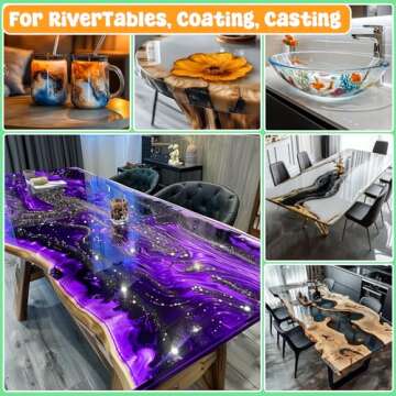 SigWong Epoxy Resin - 17.6OZ Newly Crystal Clear Coating Kit, Not Yellowing No Bubble Self Leveling Easy Mix 1:1 Ratio, 2 Part Casting Resin for Art, Craft, Jewelry Making, River Tables, DIY Gifts