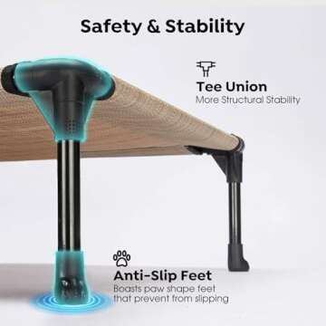 Veehoo Elevated Dog Yard Bed for Large Dogs - 49x33"