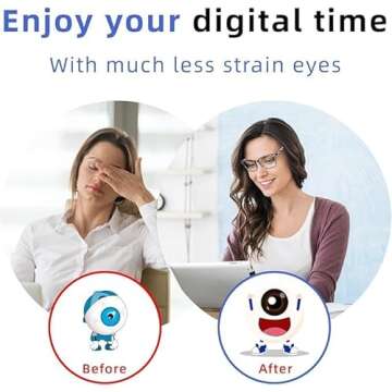 WINTOO Anti Blue Light Glasses for Women Men -5 Pair Blue Light Blocking Glasses, UV400 Anti-Glare Computer Glasses Women, Blue Light Reading Glasses for Women for Gaming TV Phone Screen Square Frame