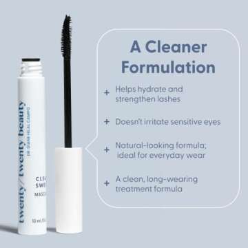 twenty/twenty beauty Clean Sweep Mascara, Long-Lasting Eyelash Mascara for Everyday Wear on Sensitiv...