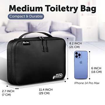 AvaJex Hanging Travel Toiletry Bag for Men & Women - Toiletry Organizer Medium Capacity - Portable W...