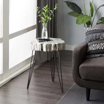 Deco 79 Silver Accent Side Table - Modern Design