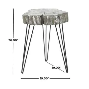 Deco 79 Silver Accent Side Table - Modern Design