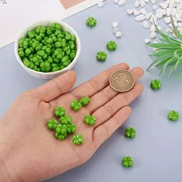 Beadthoven St. Patrick's Day Shamrock Beads 100pcs