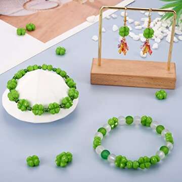 Beadthoven St. Patrick's Day Shamrock Beads 100pcs