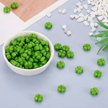 Beadthoven St. Patrick's Day Shamrock Beads 100pcs