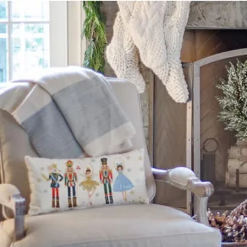 HERHOME Merry Christmas Throw Pillow Covers 12x20 Inch Set of 2 Nutcracker Christmas Decor Xmas Winter Holiday Lumbar Decorative Cushion Cases Party Decorations for Home Living Room Couch Sofa