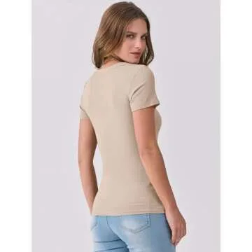 ANRABESS Women’s Stylish V Neck Summer Tee Shirts