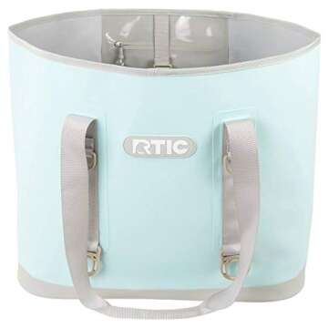 RTIC Multipurpose Large Waterproof Tote Bag for Beach, Pool Towel, Boat, Grocery Shopping, Camping, Picnic, Travel, Puncture Proof, Sky Blue