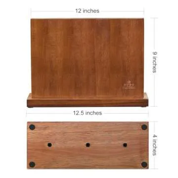 Magnetic Knife Block, Universal Knife Holder Stand with Strong Enhanced Magnets for Safe and Multifunctional Knife Storage, 12.5-In Acacia Wood Knife Holder for Home Kitchen