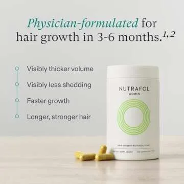 Nutrafol Women's Hair Growth Supplements and Hair Serum, Ages 18-44, Clinically Tested for Visible T...