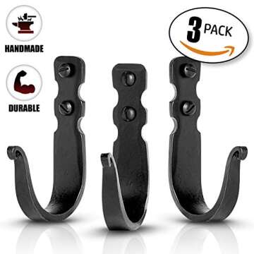 Stur-De Decorative Hooks for Wall - Wall Hooks for Hanging Coats, Hats & Bags, Rustic Towel Hooks fo...