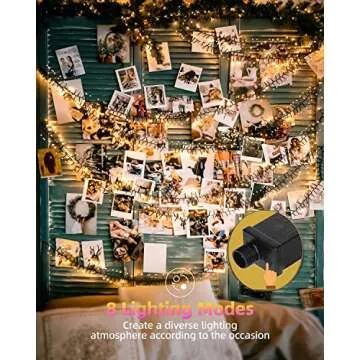 Quntis LED Christmas Cluster Lights, 760 LEDs 25FT Outdoor Waterproof Black Wire Christmas Firecrackers String Lights, 8 Modes Warm White Twinkle Fairy Lights Decor for Indoor Xmas Tree Wedding Party