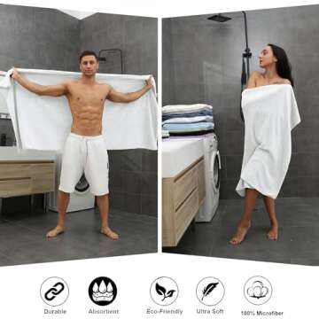 Smuge Bath Towel Set - Soft, Quick-Dry Microfiber Towels