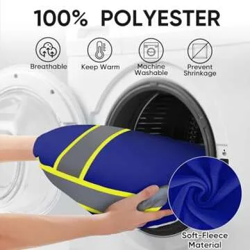 TICONN Safety Hoodie Jacket, High Vis Reflective Safety Fleece Hoodie, PPE Gear for Cold Weather Meet ANSI III (Blue, XL)