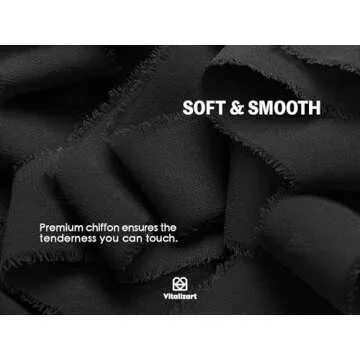 Vitalizart Black Handmade Chiffon Silk Ribbon Fringe 3 Rolls 1.5" x 21 Yd Frayed Edges Ribbons for Wedding Invitations Bridal Bouquets Gifts Wrapping Crafts Holiday Decor