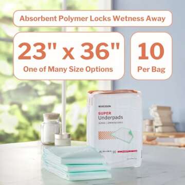 McKesson Super Underpads - Disposable Incontinence Bed Pads, 23" x 36" [10 Count]