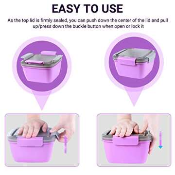 Freshmage Salad Lunch Container with 3 Compartments for Easy Meals