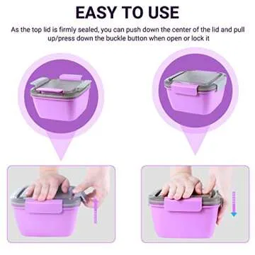 Freshmage Salad Lunch Container with 3 Compartments for Easy Meals