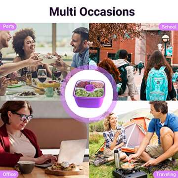 Freshmage Salad Lunch Container with 3 Compartments for Easy Meals