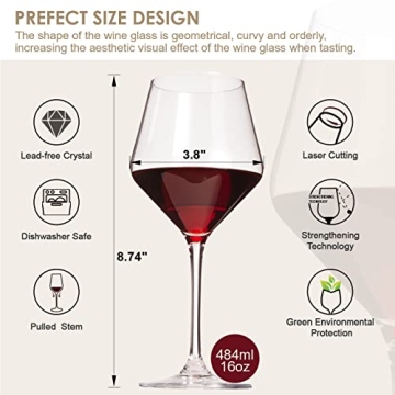 Coccot Wine Glasses Set of 6 - Premium Lead-Free Crystal