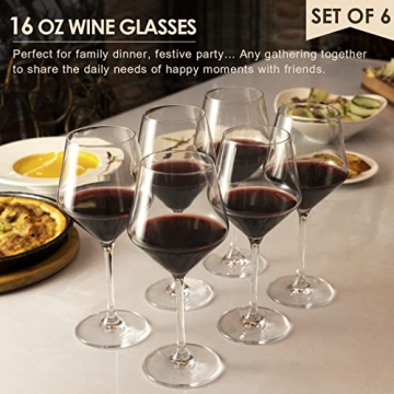 Coccot Wine Glasses Set of 6 - Premium Lead-Free Crystal