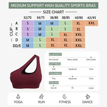 Sykooria Women's Off Shoulder Sports Bra Yoga Tank Tops Sexy Cute Activewear Bras Red Wine